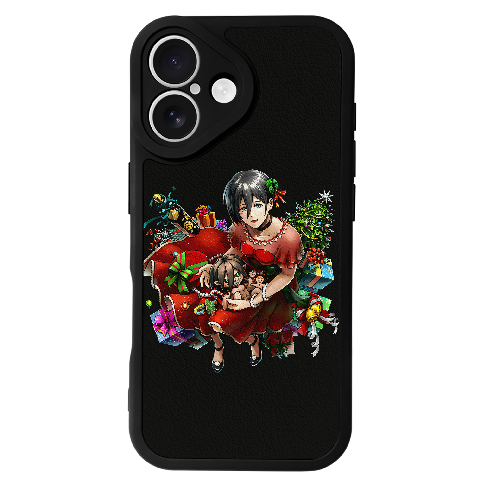 （画像用） 進撃の巨人 ミカサ·アッカーマン Attack on Titan Mikasa Ackerman 【iPhone 16シリーズ対応】シリコンスマホケース（レザー調） 材質：シリコン